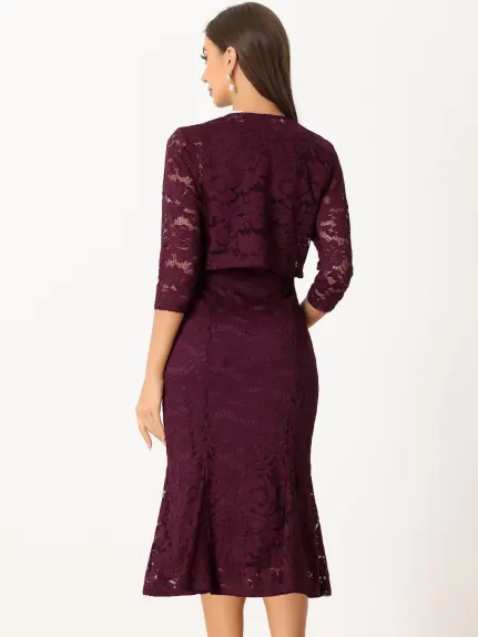 Allegra K - Sleeveless Lace Fishtail Dress Elegant Outfits