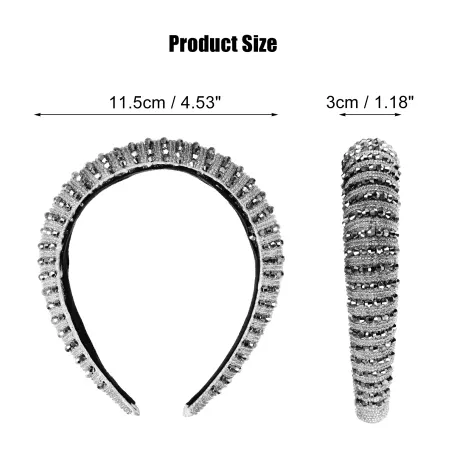 Unique Bargains- Crystal Embellished Rhinestone Bling Hairband