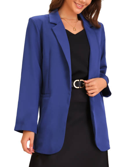 Allegra K - Open Front Long Sleeve Work Blazer