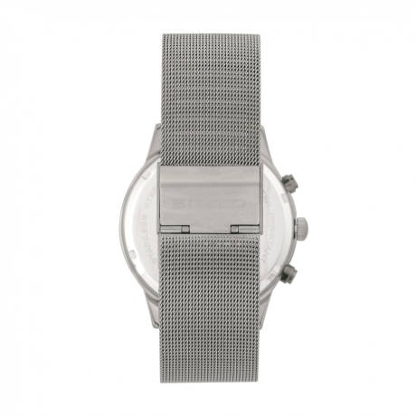 Breed - Espinosa Chronographe Mesh-Bracelet Montre avec date - Argent/Gunmetal