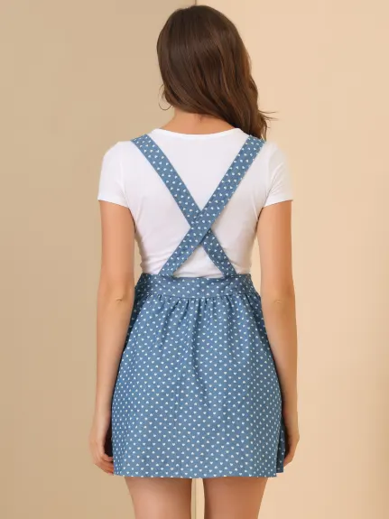 Allegra K - Mini-robe salopette à bretelles réglables