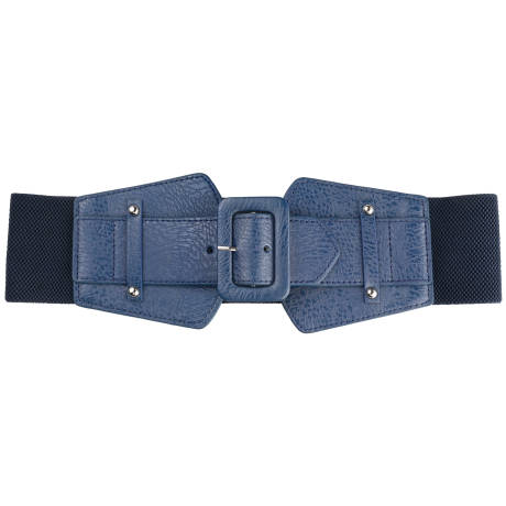 Allegra K- Wide Elastic Waist Belt Chunky Buckle Stretchy Belt