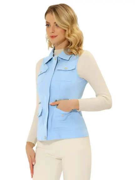 Allegra K- veste zippée avec poches Cargo Utility Vest