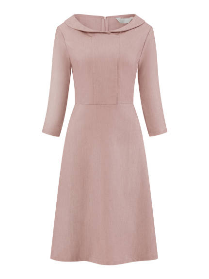 INSPIRE CHIC - Peter Pan Collar Elegant A Line Dress