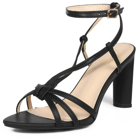 Allegra K - Pointed Toe Slingback Strappy Heeled Sandals