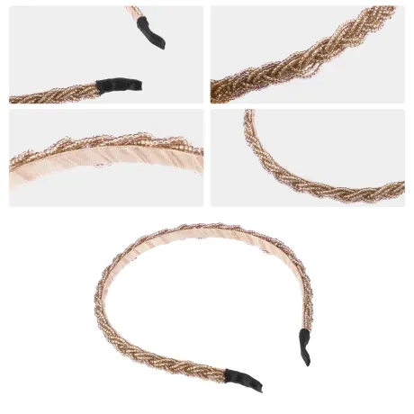 Unique Bargains - Crisscross Beaded Headband