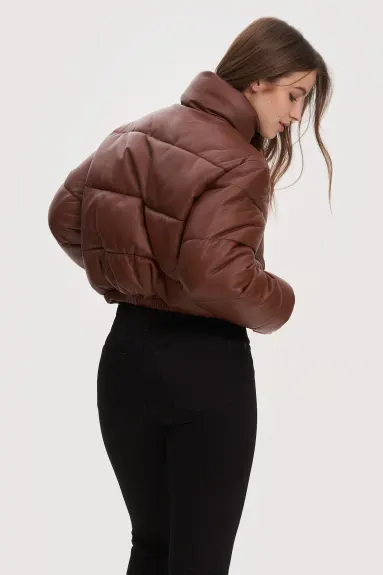 Noize - Oriana-X Short Vegan Leather Puffer