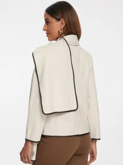 Allegra K- Manteau d'hiver à col écharpe avec boutons