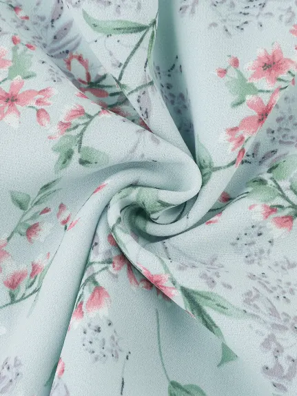Allegra K- Mini robe florale en mousseline de soie à l’épaule froide