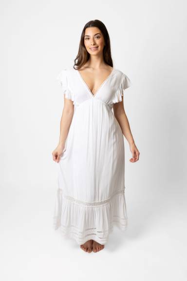 Robe longue de luxe à manches à volants miami