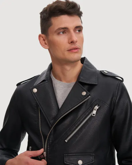 Noize - Roy Short Length Vegan Leather Jacket