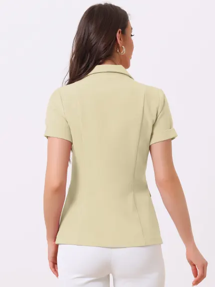 Allegra K- Short Sleeve 1 Button Jacket