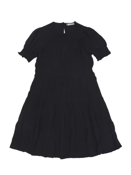 Allegra K- Smocked Short Sleeve Tiered Dress