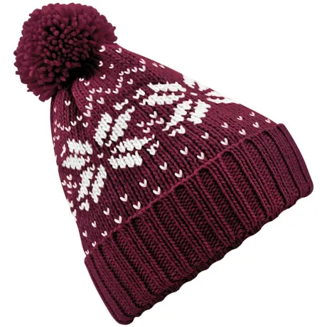 Beechfield - Unisex Fair Isle Snowstar Winter Beanie Hat