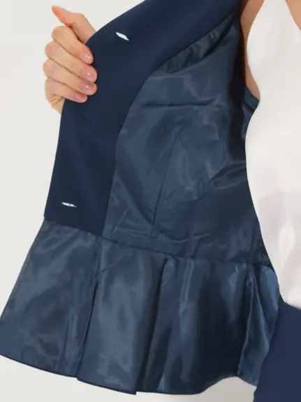 Allegra K - Costume d'affaires avec jupe blazer péplum sans col