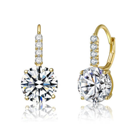 Rachel Glauber Elegant Basket-Set Drop Earrings with Colored Cubic Zirconia