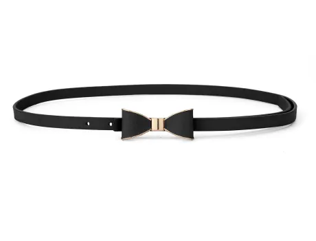 Allegra K- Ceinture fine avec nœud papillon en métal et sans boucle