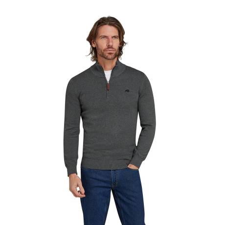 Raging Bull - Mens Classic Knitted Cashmere Blend Quarter Zip Sweater