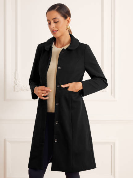 Allegra K - A-Line Mid-Length Winter Coat