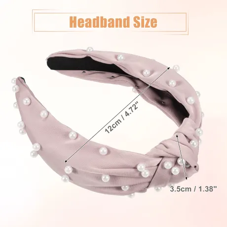 Unique Bargains- Faux Pearl Knotted Headband