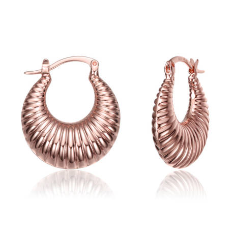 Rachel Glauber Seashell Saddle back Hoop Earrings