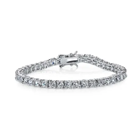 Bracelet tennis Genevive en argent sterling avec zircones cubiques colorées de 3 mm