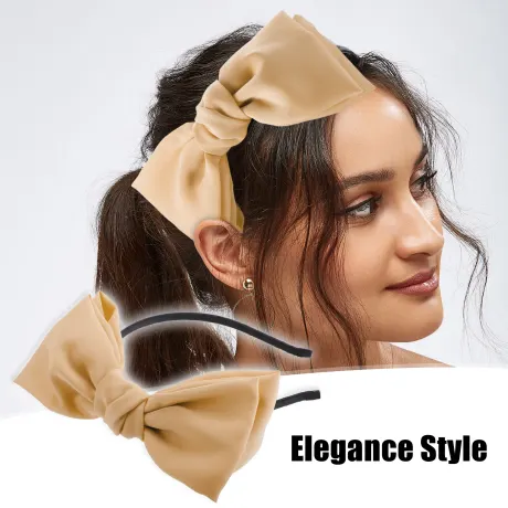 Unique Bargains - Satin Bow Knot Headband Fashion Hairband