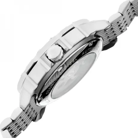 Heritor Automatic Conrad Skeleton Leather-Band Watch - Silver/Black