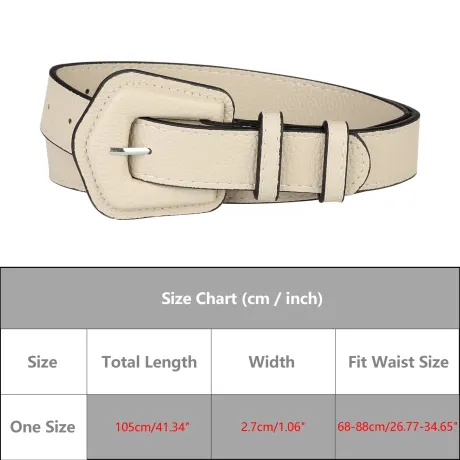 Allegra K- Skinny Waist Belt Chunky Buckle