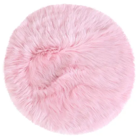 PiccoCasa- Faux Fur Round Fluffy Area Rugs 2 x 2 Feet