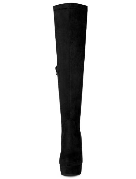 Allegra K - Platform Block Heel Over Knee High Boots