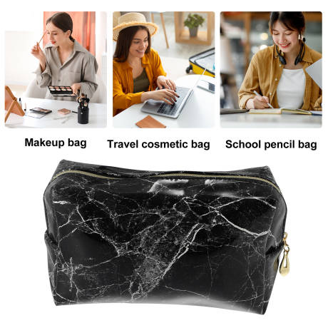 Unique Bargains- Trousse de maquillage en cuir PU imperméable de voyage