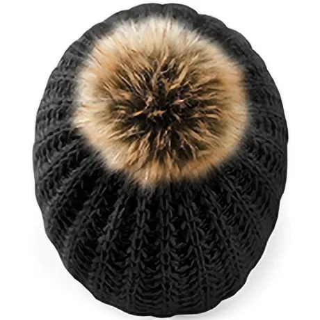 Beechfield - Ladies/Womens Faux Fur Pom Pom Winter Beanie