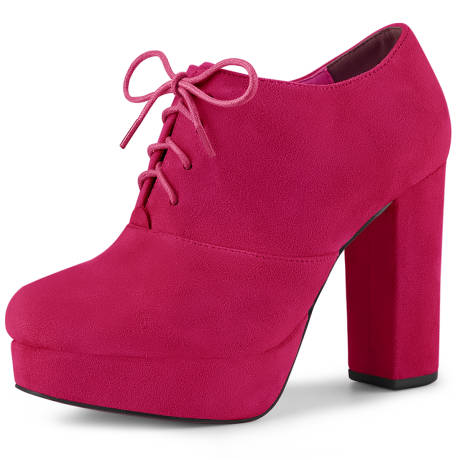 Allegra K- Platform Chunky High Heel Lace Up Booties