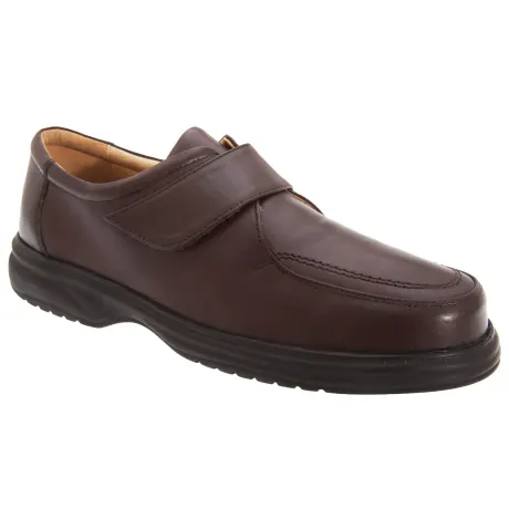 Roamers - Mens Superlite Wide Fit Touch Fastening Leather Shoes