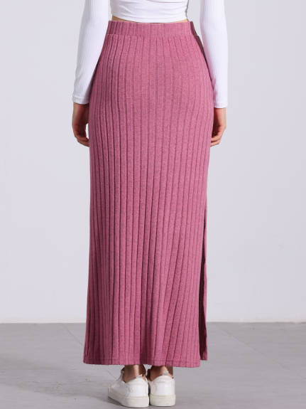 Allegra K - High Waist Long Bodycon Knit Skirt