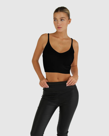 Crop top en tricot All I Need - Noir