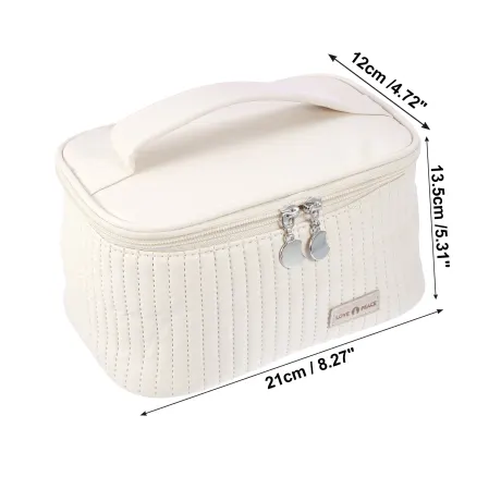 Unique Bargains - Grand sac de maquillage de voyage en cuir PU pour brosses et articles de toilette