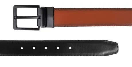 CHAMPS Leather One Size Reversible and Adjustable Belt, BlackTan