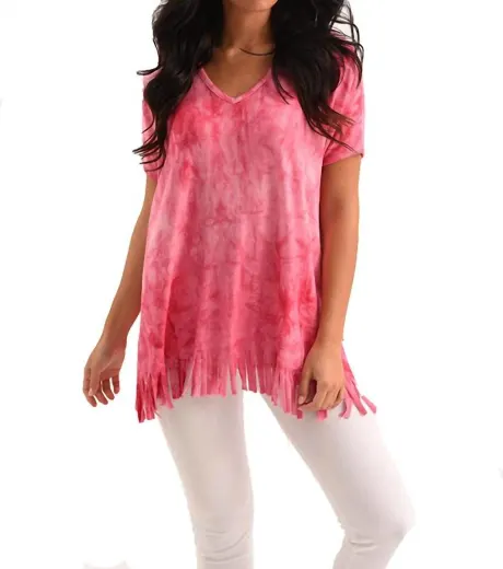 french kyss - Tie Dye Fringe Kashmira Tunic