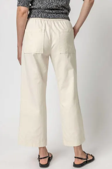 Lilla P Pantalon à cordon en toile pour femmes