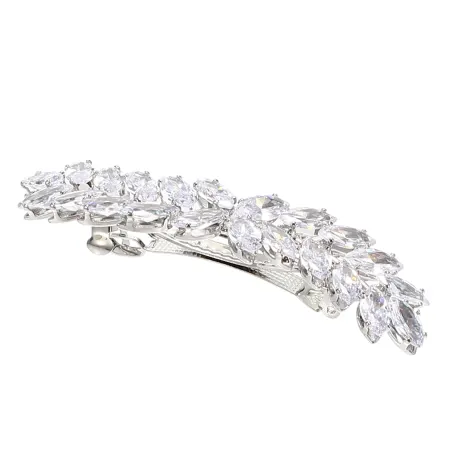 Unique Bargains - Faux Crystal Leaf Wedding Hair Barrettes