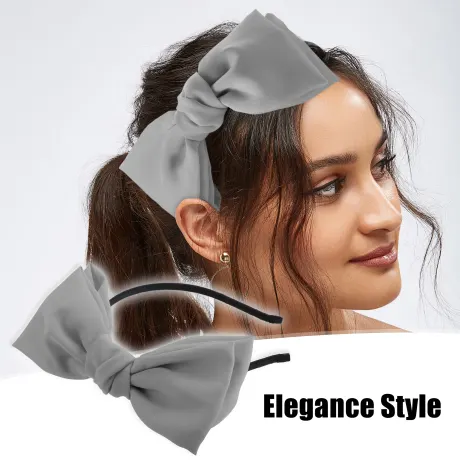 Unique Bargains - Satin Bow Knot Headband Fashion Hairband