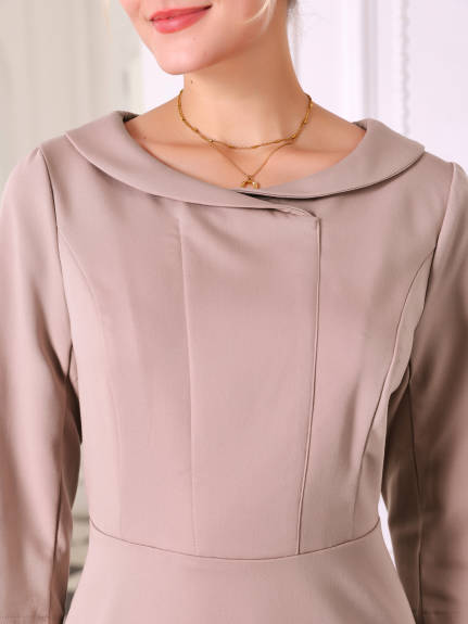 INSPIRE CHIC - Peter Pan Collar Elegant A Line Dress