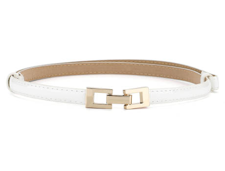 Allegra K- Adjustable Thin High Waist Belt Square Buckle