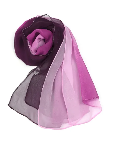 Allegra K- Long Chiffon Gradient Color Wrap Scarf