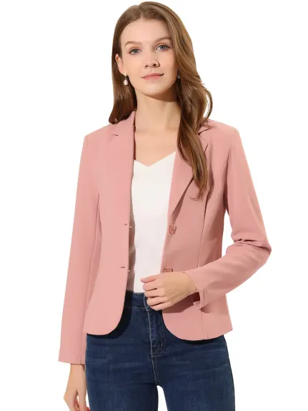 Allegra K- Lapel Collar Stretchy Jacket Suit Blazer