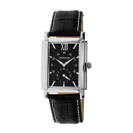 Montre automatique Heritor Frederick avec bracelet en cuir - Or rose/argent