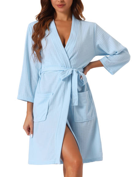 Cheibear - Soft Waffle Kimono Bathrobe