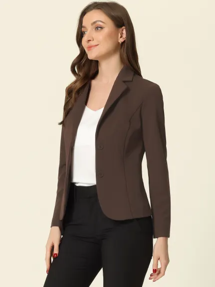 Allegra K- Lapel Collar Stretchy Jacket Suit Blazer